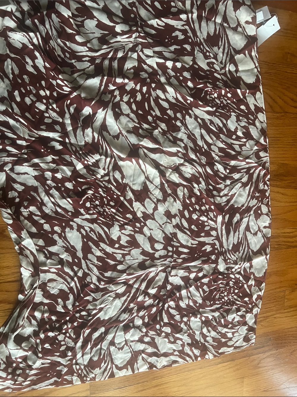 Ann Taylor Maroon and Cream Abstract Print Lightweight Scarf